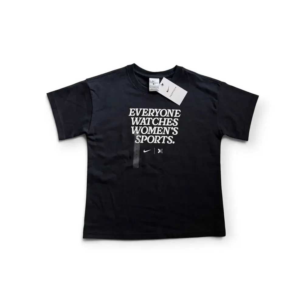 NWT Nike x Togethxr Everyone Watches Women’s Sports kids black tee